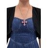 Alilang Goth Cross Pendant Necklace Sparkly Crystal Rhinestones Brooch Pin