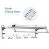 HOONEX Foldable Towel Rack for Bathroom Wall Mounted, 24 Inch