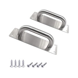 QLQWDNDY 2 Pack Pull Push Door Plate Handle 8inch Stainless Steel Heavy Duty Sliding Barn Door Pull for Shed Cupboard Toilet Cabinet Garage with Mounting Screws,Silver,200mmx65mm (Rectangle)