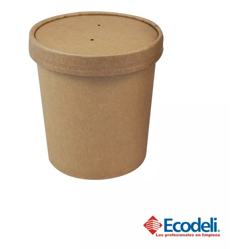 Degrapack 50 Pz De Tapa Para Contenedor Térmico Biodegradable De