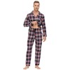 MoFiz Men's 100% Cotton Pajamas Set Long Sleeve Button Pijamas