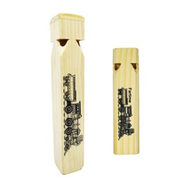 Fartime 2PCS-Wooden Train Whistle Musical Toy for Kids—4 Tones 7.4" Long and 2 Tones 5.5" Long
