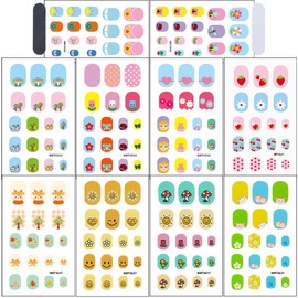 XZMeiLun Children Day Plant Theme Design Kid Nail Stickers Full Nail Wraps, Contains A Variety of Animal Patterns，No UV lamp is Required, Self Adhesive Nails Strips for Girls, 10Sheets 180Pcs