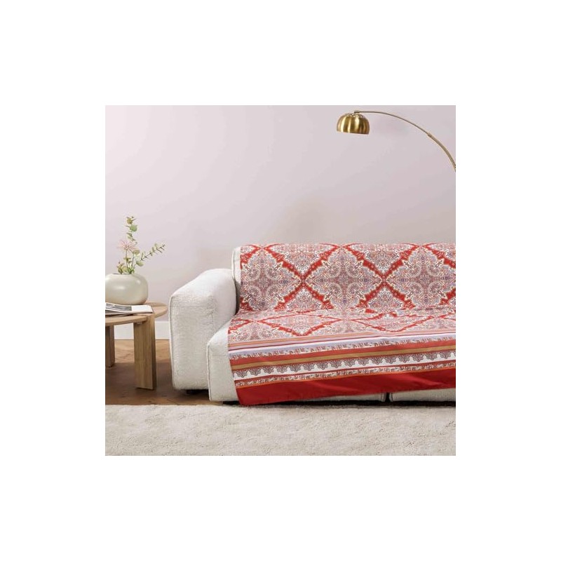 Bassetti Granfoulard Cotton Sofa Throw, Multi-purpose Blanket, Picnic Blanket, Curtain,
