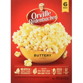 Orville Redenbacher's Buttery Flavor Popcorn, 492g/17.4oz Box, (6ct x 82g) {Imported from Canada}