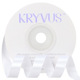 White Satin Ribbon 3/8 inch X Continuous 25 Yards, Single Face Polyester Ribbon Perfect for Gift Wrapping, Flower Bouquet, Wedding Decor, Crafts, Bow Making, Sewing and More