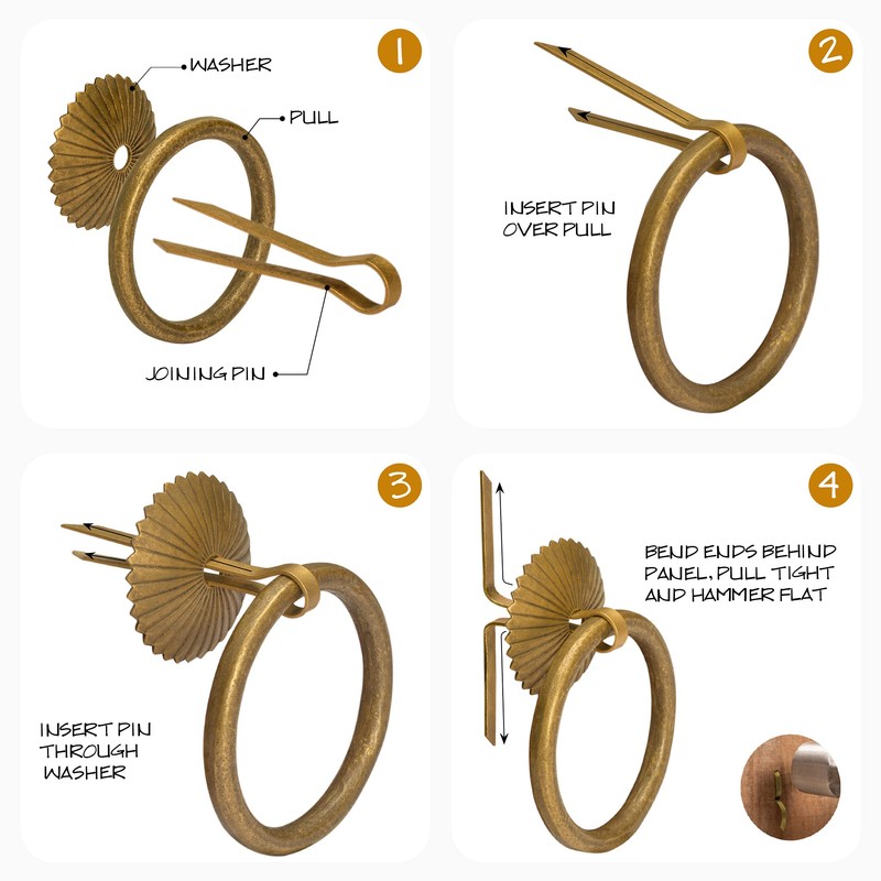 Hardware Philosophy Ring Brass Pulls Hardware 60 Millimeters - Set