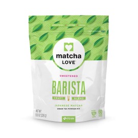 Polvo endulzado Matcha Love Green Tea, paquete de 8 onzas (Paquete de 1) polvo de té verde endulzado antioxidante rico en vitamina C, mezcla de polvo 