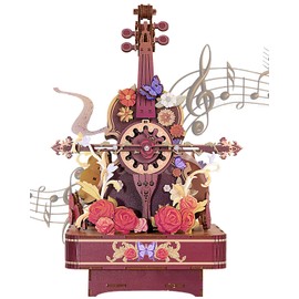 Wooden Puzzle for Adults, 1:20 Scale 3D Puzzles Music Box & Lights, Wood Building Kit DIY Model Kits, Educational STEM Toy, Unique Gift for Men Women for Birthday Christmas Festivals