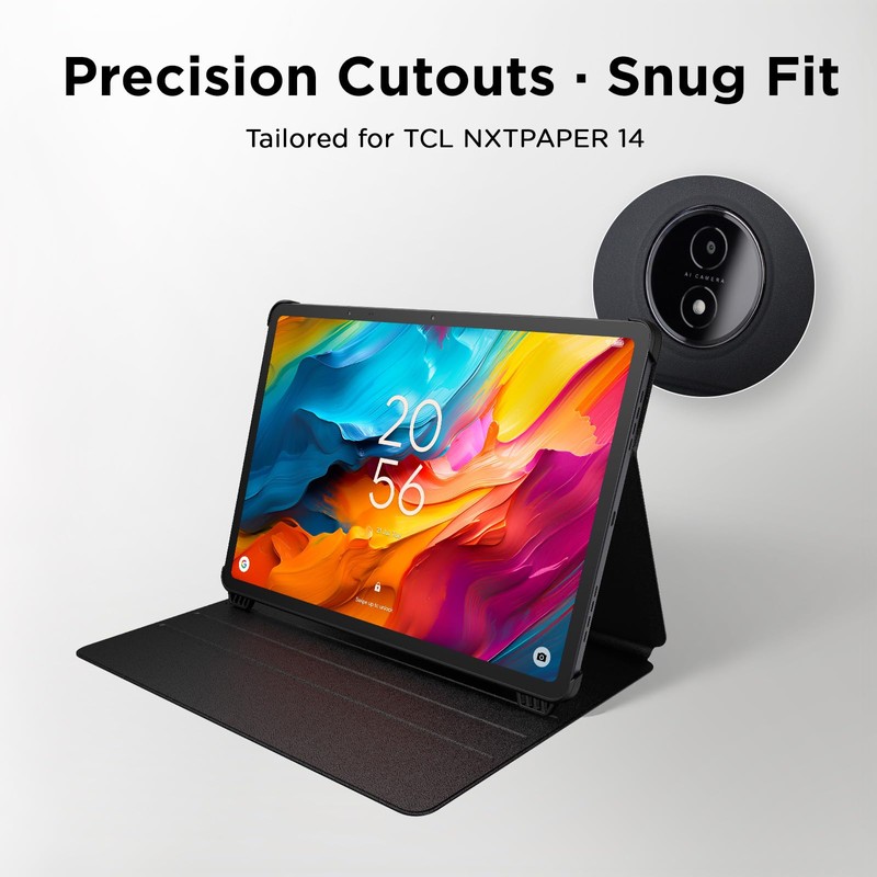 TCL Tablet Case for NXTPAPER 14, Slim PU Leather Flip