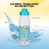 A1U Translucent Printed Plastic Water Bottles with Snap Lids, Assorted