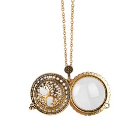 Magnifying Glass Necklace, Women's, Stylish, Glitter, Golden Magnifying Glass, Sweater Chain, Necklace, Accessory, Magnifying Loupe, Newspaper Editing, Nature Observation, Reading Magnifier, Women,