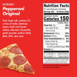 Hormel Original Pepperoni Slices, 3.5 oz. (Pack of 10)