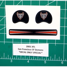 2001 XFL San Francisco Demons Diecut *DECAL SHEET ONLY* Football Gumball Helmets