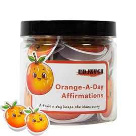 RDJNVGU 60 Positive Pickle Cards Jar, Non-repetitive Positive Affirmation Cards for Women, Emotional Support Pickle, Dad Gifts, Inspirational Gifts for Women, Mom, Dad and Teens(Orange)