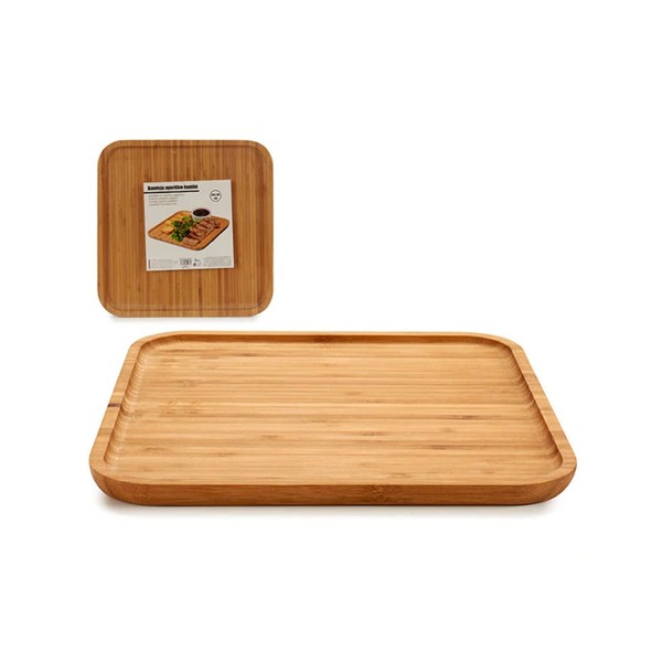 Bigbuy Home S3603038 Bamboo Snack Tray 30 x 1.5 x