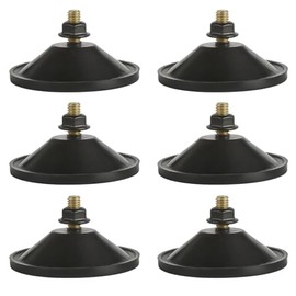 AccEncyc 6 Pcs Strong Thickened Sucker Suction Cup Clear PVC Sucker Pads with M6 x 14 Thread Screw Extra Strong Adhesive Glass Suction Holder, Black