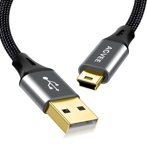 AGVEE 3.3ft Mini USB Cable, Braided Durable USB-A to Mini-B