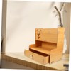 CAXUSD Wooden Desktop Organizer Compact Pen Holder Storage for Office