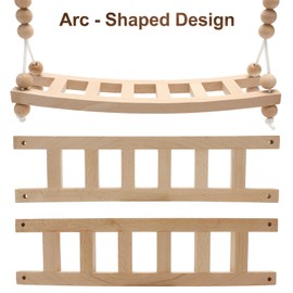 Qinfly Chicken Swing,Arc-Shaped Chicken Perch Handmade,Chicken Toys for Coop Accessories Decor,Wood Ladder Stand for Hens