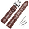 Moran Quick Release Leather Watch Bands Deployment Butterfly Buckle 18mm