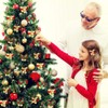 Moños Navideños Mini con Cascabeles 20 Piezas, 4 Estilos Tela
