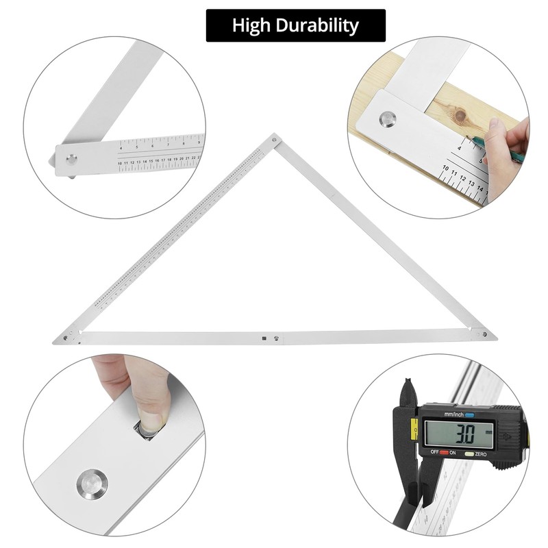 QWORK Combination Square, 48" Folding Aluminum Angle Ruler Precision Carpenter