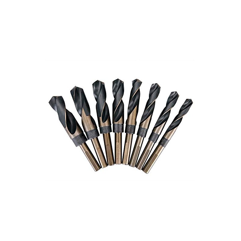 XtremepowerUS 8PC HSS Silver and Deming Drill Bits Set with