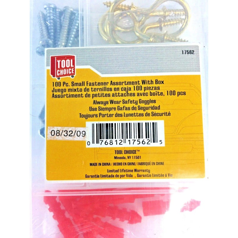 Tool Choice 100 Piece Fastener Assortment Set With Box