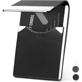 Tarjetero para Hombre/Mujere, Tarjetero de Piel con Bloqueo RFID, Tarjetero Presentacion con Cierre del Imán Billetera, Funda de Bolsillo para Tarjetas de Identificación y Tarjetas de Crédito (Negro)