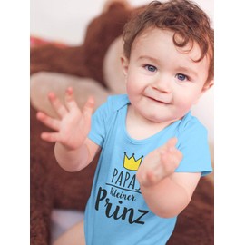 clothinx Baby Bodysuit Organic Sayings Papas Little Prince - sky blue, size: 62