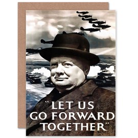 Wee Blue Coo WAR CHURCHILL WINSTON MILITARY VICTORY UK BRITAIN WW2 GREETINGS CARD