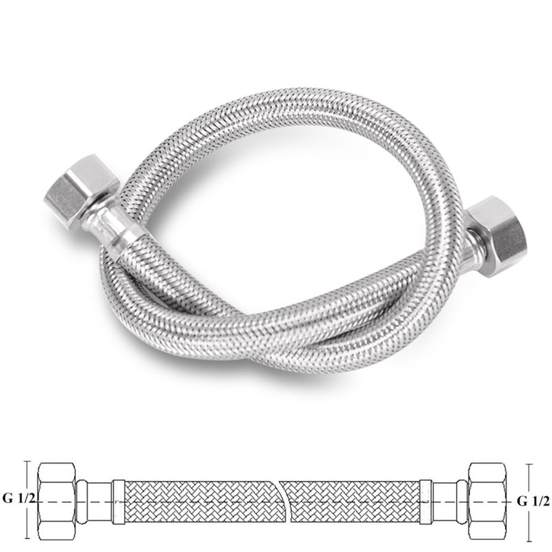 Heable Pair of Flexible Pipes for Bathroom/Kitchen/Toilet Taps British Standard
