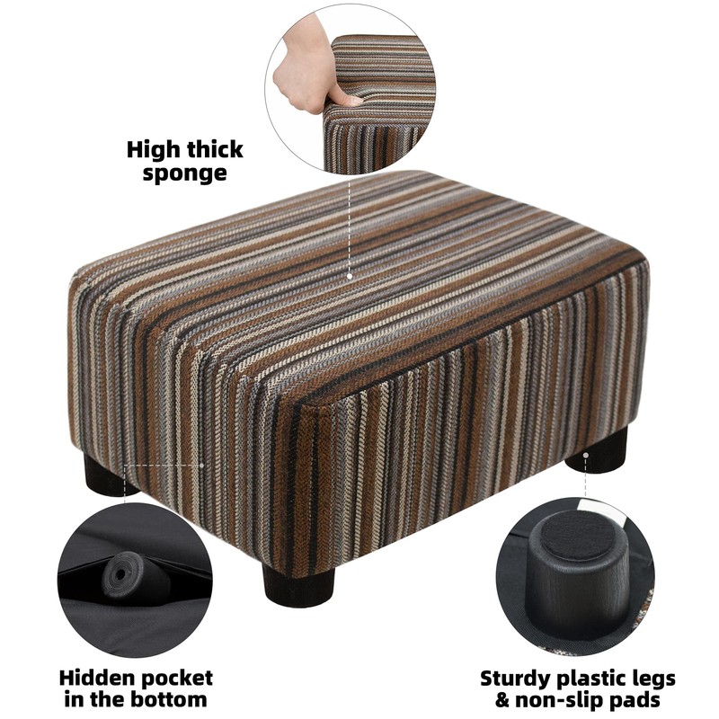 CAROLMADE Small Foot Stool Ottoman Footstool with Legs Under Desk