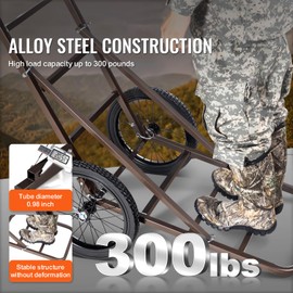 Happybuy Deer Cart, 300 LBS Capacity Folding Game Cart, Deer Cart Game Hauler with Big Rubber Wheels & Ergonomic Handle, Heavy-Duty Game Cart Accessories, Utility Gear Dolly for Hunting Fishing Hiking