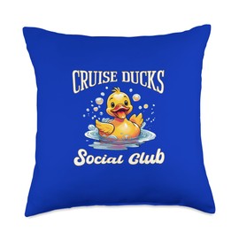 Cruise Ducks Social Club Sea Days Hunting Hiding On Ship Fun Throw Pillow