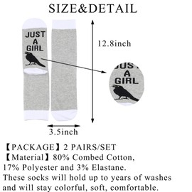 BDPWSS Crow Socks Raven Bird Lover Gift Just a Girl Who Loves Crows Crow Mom Bird Watching (Socks, Girl Loves Crows CA)