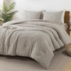Andency Linen Comforter Set Twin Size, Boho Soft Warm Tufted