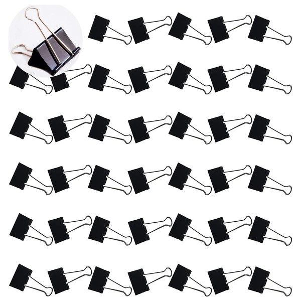 Medium Binder Clips, 30 Pcs Large, Black, 1.25 Inch Paper