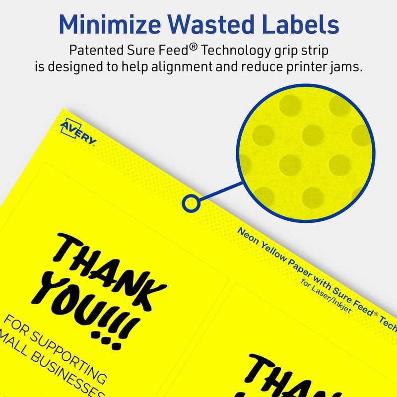 Avery Printable Square Labels with Sure Feed Technology, 4" x