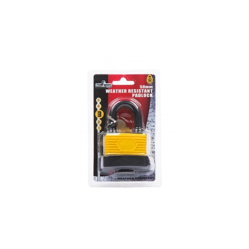 Fort Knox 77008 50mm Weather Resistant Padlock, Yellow