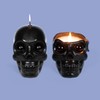 Skull Candle with Crystal Eyeballs (Black) | Unique Melting Skull