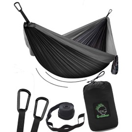 Hammock Camping - Ultralight Outdoor Hammock, Perfect Camping Gifts, Camping Hammock Outdoor, Hammock for 1 Person with Tree Straps + Carabiner