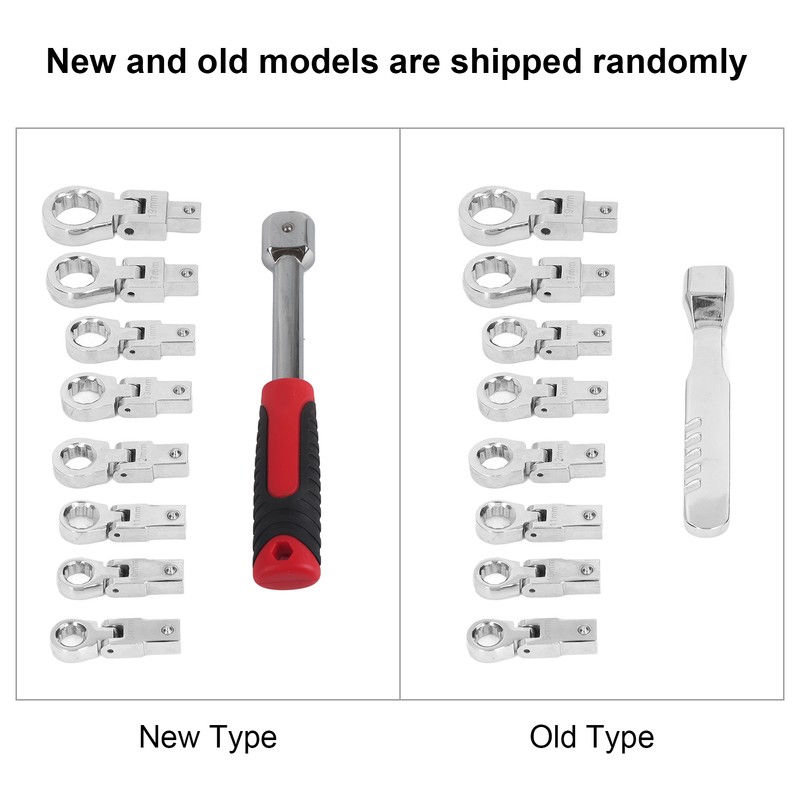 9Pcs Interchangeable Ratchet Wrench Chromium Vanadium Steel Box Wrench Set