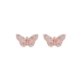 Olivia Burton OBJMBE13 Women's Stud Earrings Collection 3D Butterfly Rose Gold, Sterling Silver, No Gemstone