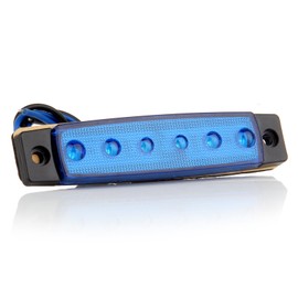 ECCPP 10 Pcs 3/8" 6 LED Truck Bus Boat Trailer Side Marker Indicators Light Lamp Blue