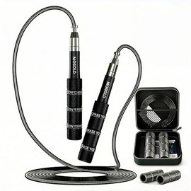 Retractable Jump Rope - No Tool Adjustable, Fits in Pocket, Tangle-Free Steel Cable for Travel & Gym