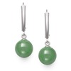 Sterling Silver Natural Green Jade Lever Back Drop Dangle Earring