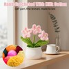 3pcs 4.3inch Crochet Flower Pot, Crocheted Flowers,Knitted Flower Bouquet,Crochet Desk