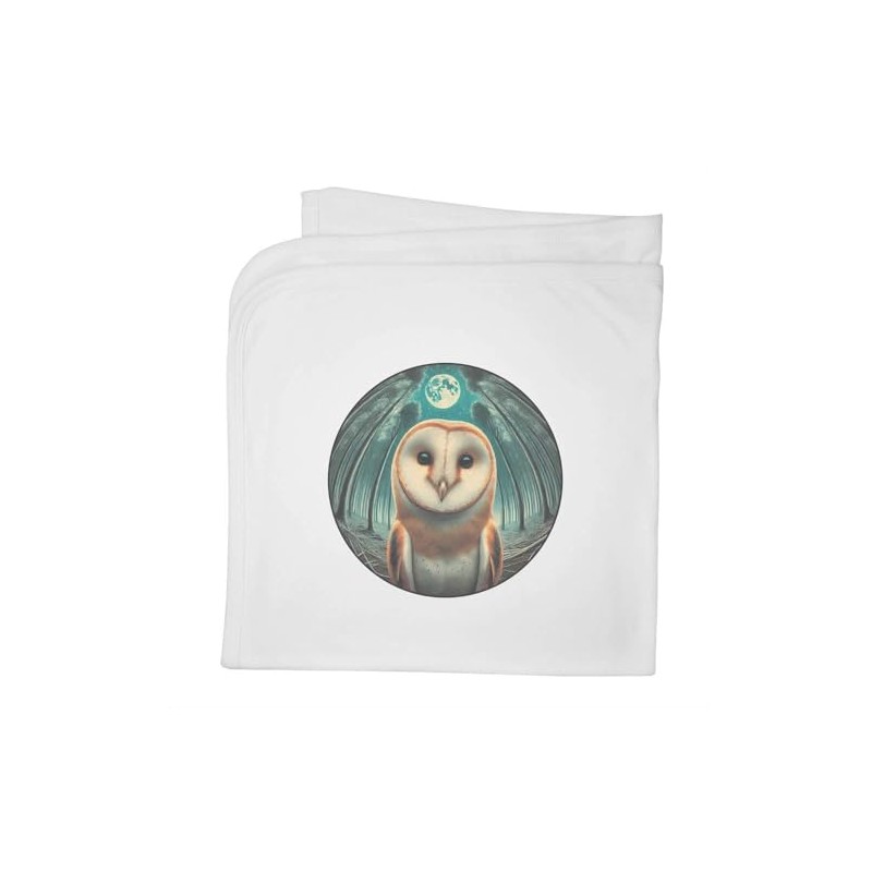 Azeeda 'Happy Barn Owl' Cotton Baby Blanket/Shawl (BY00039748)